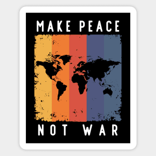 Make Peace Not War World Map Magnet
